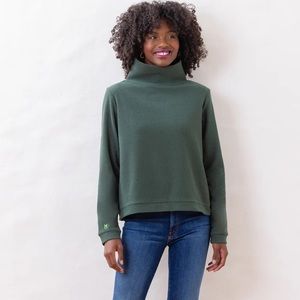 Dudley Stephens Park Slope Turtleneck in Hunter Green Terry Fleece